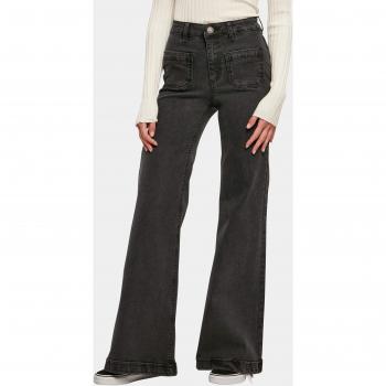 Urban Classics Women's Vintage Flared Denim Jeans - Black - W26L33 to W29L34