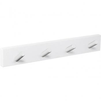 Percha de Pared con 4 Pomos Inclinados - Blanco