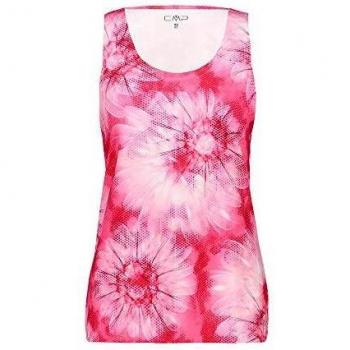 CMP Canotta 4-Way Stretch con Fantasia Floreale Camiseta de tirantes, Mujer, Bouganville-Bianco, D36