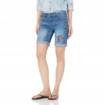Desigual Knee Trousers Catrina Woman Pantalones Cortos, Azul