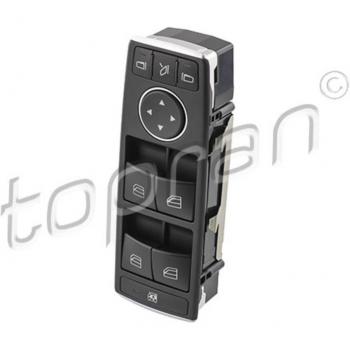 Interruptor de elevalunas TOPRAN 409 627 para lado del conductor con borde cromado, compatible con vehículos MERCEDES BENZ Clase A, GLA y B