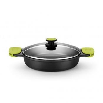 Cacerola Baja de Aluminio Fundido BRA Foodie, 40 cm, Apta para Inducción