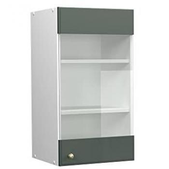 Vicco Armario de Cocina con Vidrio Fame-Line, Verde Dorado Casa de Campo, 40 cm