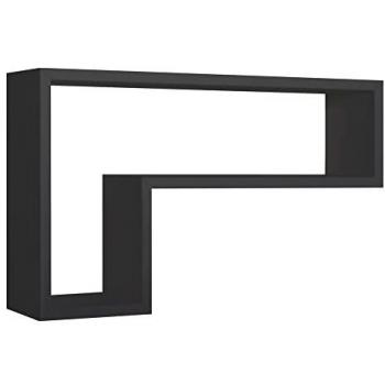 Estante de pared rectangular negro 61x37 cm modelo Lettera