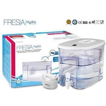 Dispensador de agua filtrada Fresia. Compatible con filtros Brita Maxtra, Maxtra+, Perfect fit, Amazon basic entre otros. Reduce la cal, cloro.1 filtro REGALO Hydro Pure+ Boston Tech. Capacidad 9L.