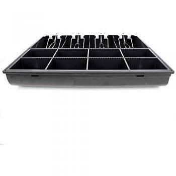 PHOENIX TECHNOLOGIES - Bandeja para cajón portamonedas de dinero en efectivo con 4 compartimentos de billetes y 8 de monedas negra universal 35,5 x 32,6 cm Cash Drawer