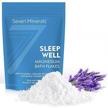Flocos de Baño de Magnésio Seven Minerals, Sueño Reparador, Lavanda e Cedro, 1.36 kg