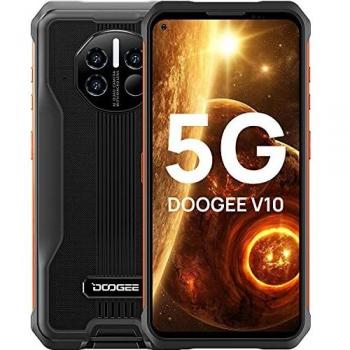DOOGEE V10 [2022] Movil Resistente 5G, 8GB+128GB, 8500mAh 33W Cargar, Android 11 Teléfono Móvil, Dimensity700, 48MP Triple AI Cámara, IP68/IP69K Movil Todoterreno con Termómetro Infrarrojo, 6.39, NFC