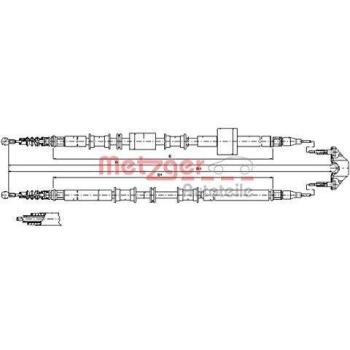 Cable de freno de mano trasero Metzger 11.5767 para Opel Meriva