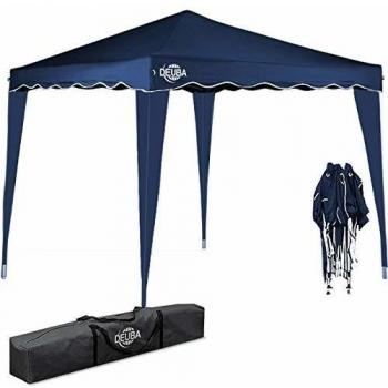 Deuba Pabellón de Jardín Capri Azul 3x3m UV50+ Pop Up Carpa Plegable Impermeable Gazebo Camping Playa
