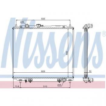 Radiador NISSENS 62853 para refrigeración térmica del motor