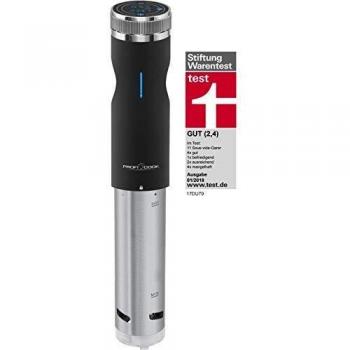 Proficook Sous Vide - Roner para cocción lenta, cocina al vacío para cocinar a bajas temperaturas, temporizador, 800 W, color gris y negro