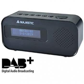 Radiosveglia DAB/DAB+/FM Majestic RS-115 con Display LCD, Entrada AUX-IN, Dos Alarmas y Tres Tonos de Alarma - Negro