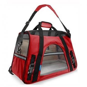 Freedog Transportín Fly de Tela Rojo para Mascotas de Pequeño Tamaño