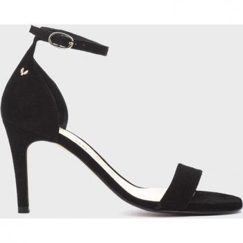 Martinelli sandalia tacón de piel Julia 1637-A955A para mujer, color negro, con hebilla abrochada al tobillo