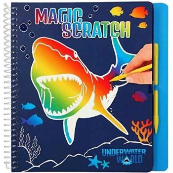Depesche-DP-0011079 Libro para Colorear Magic Scratch Book, Dino World Underwater, Aprox. 20 x 19,3 x 2 cm, Color 0, única