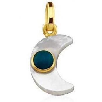 Colgante Super Power de Oro y Nácar con Turquesa