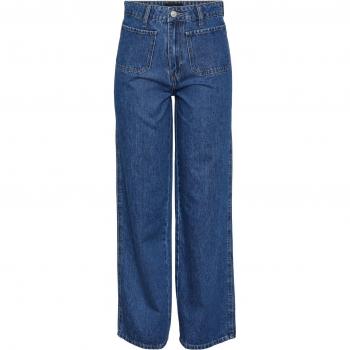 Pieces Sky Women's Straight Medium Blue Jeans