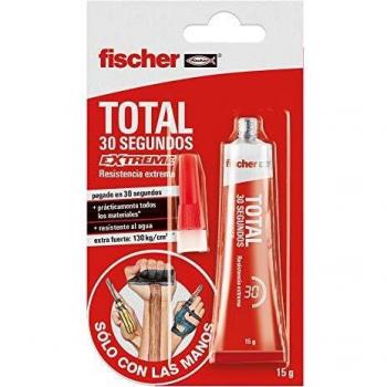 fischer - Pegamento de contacto universal transparente, adhesivo para muebles extrafuerte, 15gr