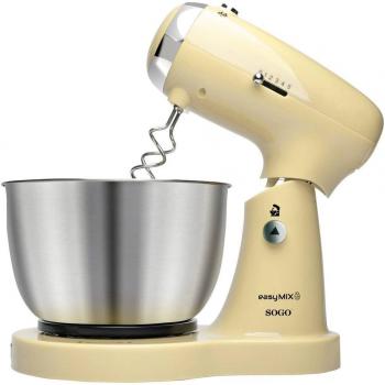 Robot de Cocina Sogo EasyMix 3 en 1 Amasadora, Mezcladora y Batidora, Beige, 350W, Capacidad de 3.2L SS14506
