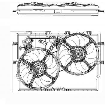 Ventilador de Refrigeración para Motor Fiat Ducato desde 2006, incluye 2 Relés y Resistencias - HELLA 8EW 351 040-631