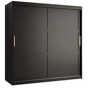 Armario Hartford G113 Correderas Negro 200x180x62cm con 9 Estantes