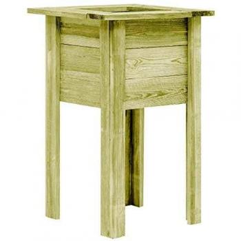 vidaXL Arriate Patas de Madera Aserrada 50x50x80 cm Macetero Tiesto Macetas