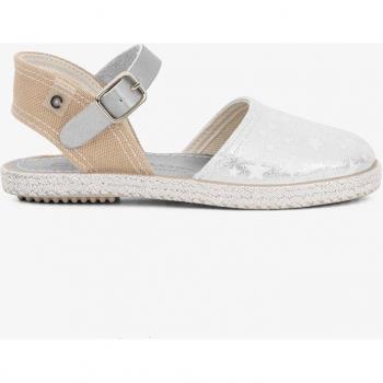 Sandalias Conguitos para niña color plata con estrellas fluorescentes