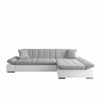 Sofá rinconero Comfivo 219, 278x151x76cm, Soft 017 + Bristol 2460, con reposabrazos regulables