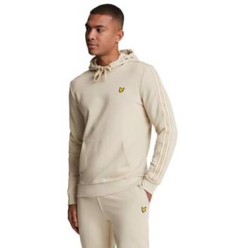Lyle & Scott Men's Beige Sports Tape Hoodie - Medium Size
