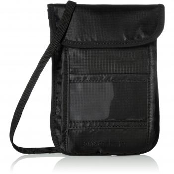 Amazon Basics - Portadocumentos de viaje para colgar con tecnología RFID - Negro