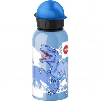 Emsa Dinos - Botella infantil, 0,4 l, sistema de cierre hermético, higiénico, seguro y práctico, 100% libre de BPA