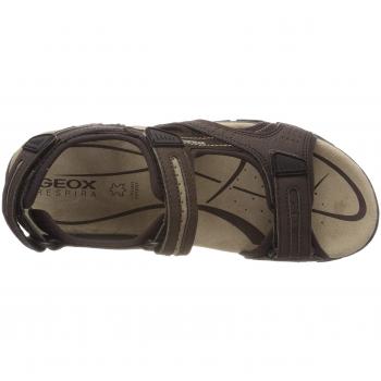 Geox Men's Strada Outdoor Sandals - Brown Trekking Style with Velcro Closure