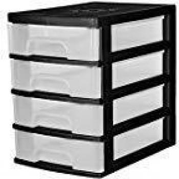 CM - ARCHIVADOR 4 PISOS TRANSPARENTE NEGRO - 152191