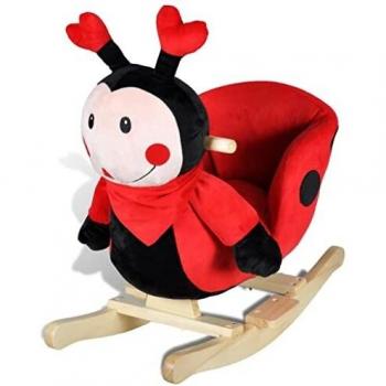 vidaXL Mariquita Balancín para Niños Pequeños Roja Mecedora de Animal de Bebé