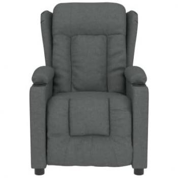 Sillón de masaje de tela gris oscuro