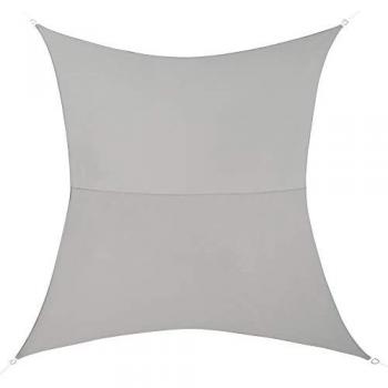 Toldo Vela Rectangular Impermeable de Sombra para Jardín 3m x 4m Gris Claro