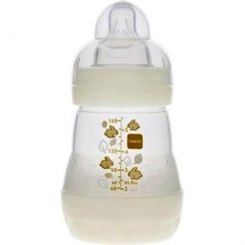 MAM Anti-Colic Bottle Single, White, 0-6 Months by MAM