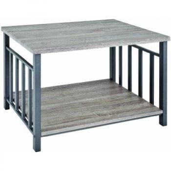 Haku Möbel 27731 Mesa Auxiliar Negro / Roble Antiguo 48 x 58 x 45 cm