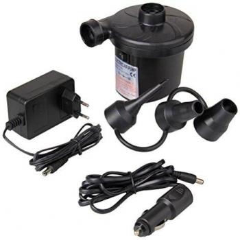 Cumay Bomba de Aire Eléctrica，Cumade 2 en 1 Bomba eléctrica DC12V/AC220V Incluyendo 3 Accesorios para Colchones de Aire, Botes Inflables, Camas de Invitados, Piscinas Inflables o Camping
