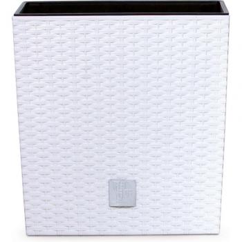 Maceta Prosperplast Rato 64 Litros con Cubilete para Plantar en Blanco o Negro, color blanco, dimensiones 40 x 40 x 40.8 cm