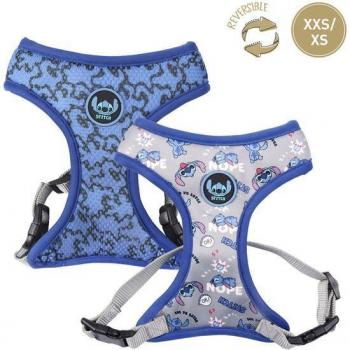 Arnés Premium para Perros Stitch XXS/XS Azul Antitirones Ajustable Poliéster Cerdá Life's Little Moments Reversible Diseñado en España