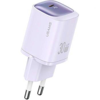 Cargador Usams 30W GaN USB-C de Carga Rápida Serie HC Violeta