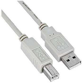 Nilox - Cable USB 2.0 (1,8 m, USB 2.0, 1,8 m, USB A, USB B, 2.0, Male connector/Male connector, blanco)