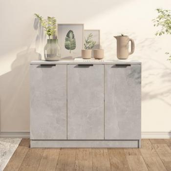 Aparador de madera contrachapada gris hormigón 90,5x30x70 cm - Mueble de Almacenaje de Salón, Buffet para salón Moderno, Armario Auxiliar, Armario de Almacenamiento