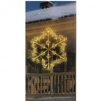 Copo de Nieve LED de Metal ECD Germany con 288 LEDs Blanco Cálido, 87 cm, Impermeable IP 44, Guirnalda con Soporte de Metal