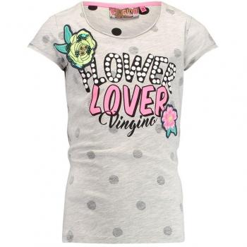 Vingino Camiseta de Manga Corta - para Niña Light Grey Melee 14 Años