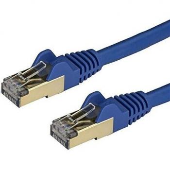 StarTech.com Cable de 1,5m de Red Ethernet Cat6a Azul sin Enganches con Alambre de Cobre