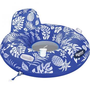 Aqua Leisure Aqua Pro Supreme Lake Tube with Docking Attachment, Hibiscus Pineapple, Royal Blue