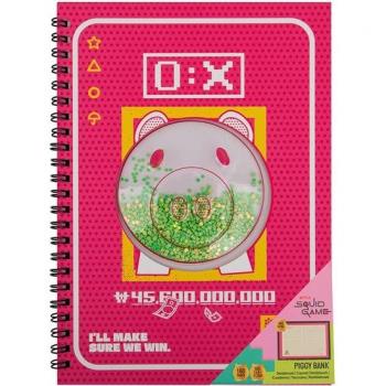 Cuaderno de Capa Dura The Squid Game - Cerdito Ahorro - 15.5 x 21 cm - Licencia Oficial
